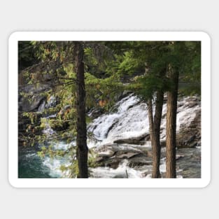 Waterfall in Woods Sticker